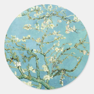 White almond blossom by Vincent Van Gogh Ronde Sticker