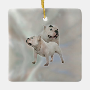 White American Bully Keramisch Ornament