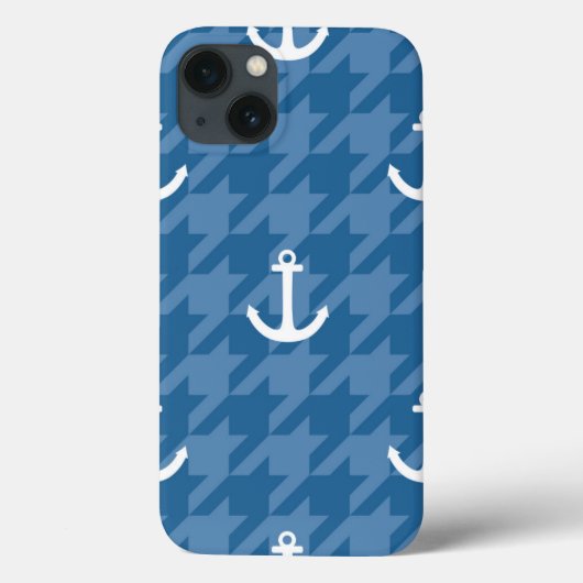 White Anchor Pattern Case-Mate iPhone Case (Achterkant)