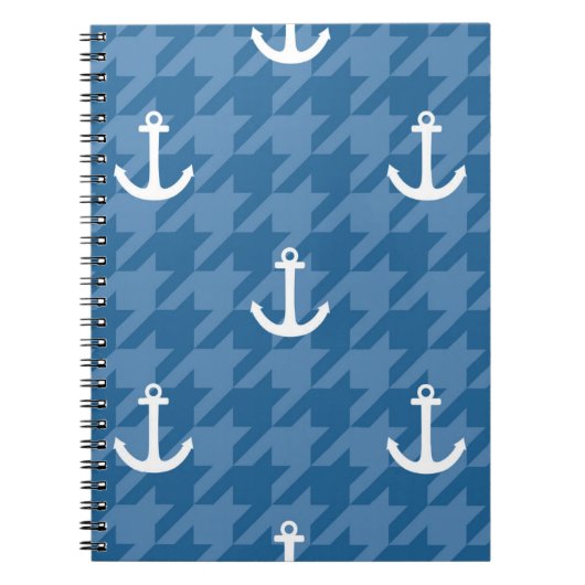 White Anchor Pattern Notitieboek (Voorkant)