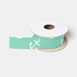 White Anchors Lucite Green Background Pattern Lint