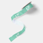 White Anchors Lucite Green Background Pattern Lint (Achterkant)