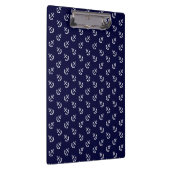 White Anchors Navy Blue Background Pattern Klembord (Rechts)