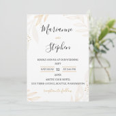 White and Beige Elegant Floral Wedding Invitation (Debout devant)