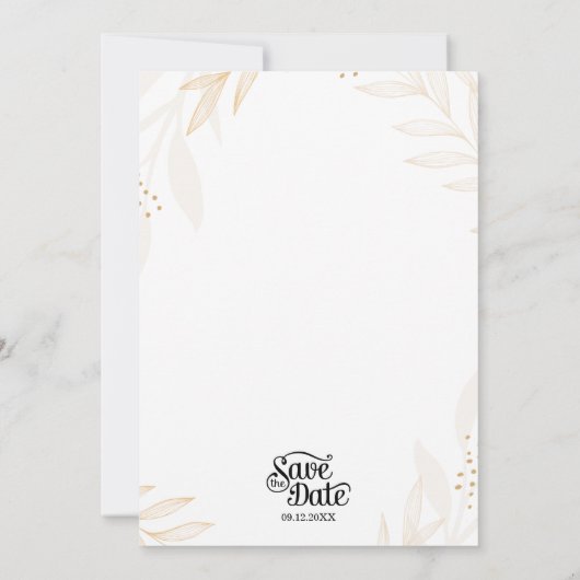 White and Beige Elegant Floral Wedding Invitation (Dos)
