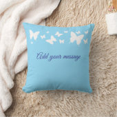 White and Blue Butterfly Personalised Cushion Gift Kussen (Deken)