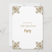White and Gold All Occasion Party Invitation (Devant)