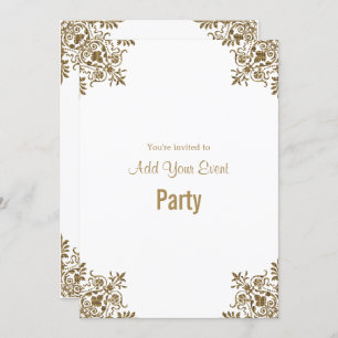 White and Gold All Occasion Party Invitation
