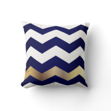 White and Gold Chevron Pattern op Navy Blue