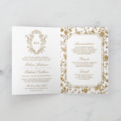 White and Gold Chinoiserie Crest QR Code Wedding (Binnen)