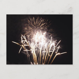 White and Gold Fireworks I Patriottic Celebration Briefkaart