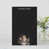 White and Gold Fireworks I Patriottic Celebration Briefpapier (Staand voorkant)