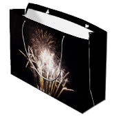 White and Gold Fireworks I Patriottic Celebration Groot Cadeauzakje (Achterkant Gekanteld)