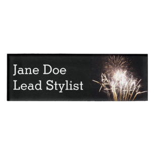 White and Gold Fireworks I Patriottic Celebration Naambadge