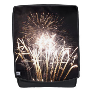 White and Gold Fireworks I Patriottic Celebration Rugtassen