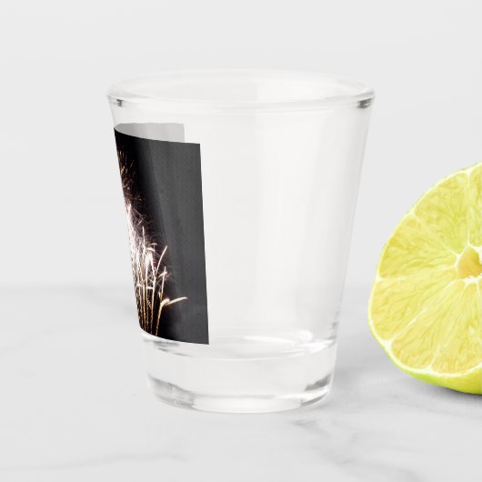 White and Gold Fireworks I Patriottic Celebration Shot Glas (Rechts)