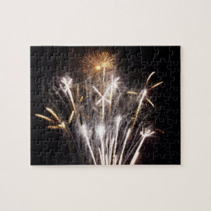 White and Gold Fireworks II Patriottic Celebration Legpuzzel