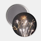 White and Gold Fireworks II Patriottic Celebration Magneet (Voorkant / Achterkant)