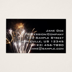 White and Gold Fireworks II Patriottic Celebration Visitekaartje