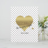 White and Gold Heart Polka Dot Ceremony Flyer (Staand voorkant)
