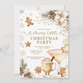 White and Gold Holiday Cocktail Party Invitation (Devant)