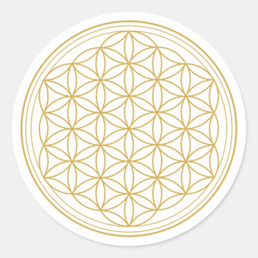 White and Gold Mandala Round Sticker (Voorkant)