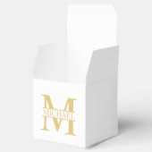 White and Gold Personalized Monogram and Name Bedankdoosjes (Geopend)