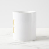 White and Gold Personalized Monogram and Name Extra Grote Beker (Voorkant)