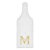 White and Gold Personalized Monogram and Name Snijplank (Voorkant)