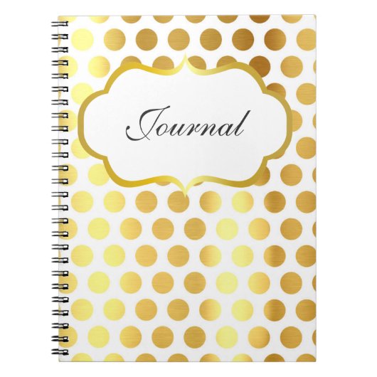 White and gold polka dot journal notitieboek (Voorkant)