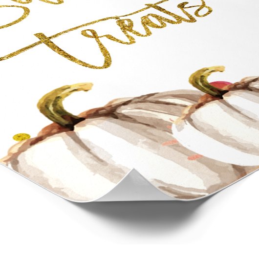 White and Gold pumpkin Sweet Treebord Poster (Hoek)