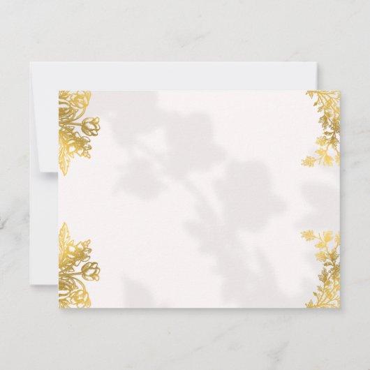 White and Gold Simple Elegance mariage invitation (Dos)