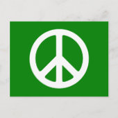 White and Green Peace Symbol Briefkaart (Voorkant)