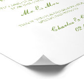 White and Green Wedding Photo Guest Book Poster (Coin)