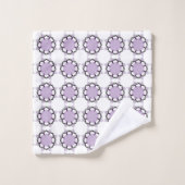 White and purple geometric mandala pattern Towel Bad Handdoek (Wasdoekje)