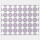 White and purple geometric mandala pattern Towel Fleece Deken (Voorkant (Horizontaal))