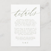 White and Sage Green Modern Wedding Enclosure Card RSVP Kaartje (Voorkant)