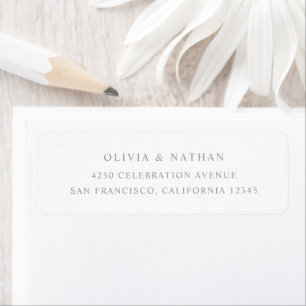 White and Sage Green   Simple Elegant Text Etiket