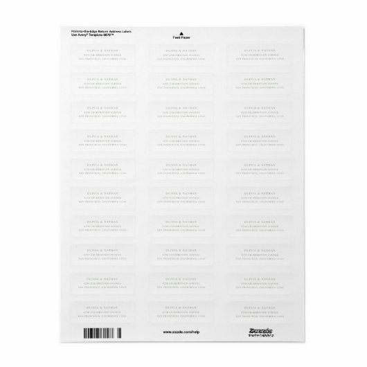 White and Sage Green | Simple Elegant Text Etiket (Full Sheet)