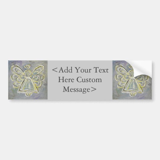 White and Silver Angel Bumper Sticker (Devant)