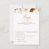 White and Terracotta Flowers Wedding RSVP (Devant)