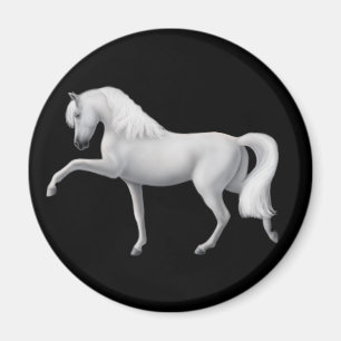 White Andalusians Horse Magnet Magneet