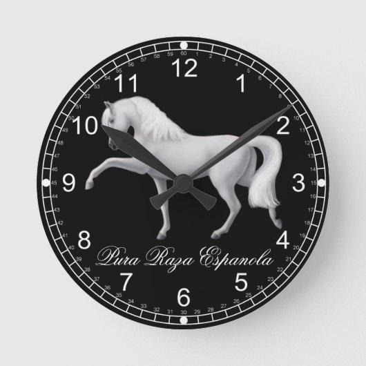 White Andalusians PRE Horse Wall klok (Voorkant)