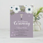 White Anemone Afstuderen RN Nurse Pinning Ceremony Kaart (Staand voorkant)