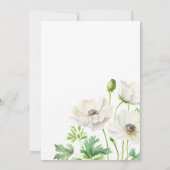 White Anemone Baby shower Invitation Kaart (Achterkant)