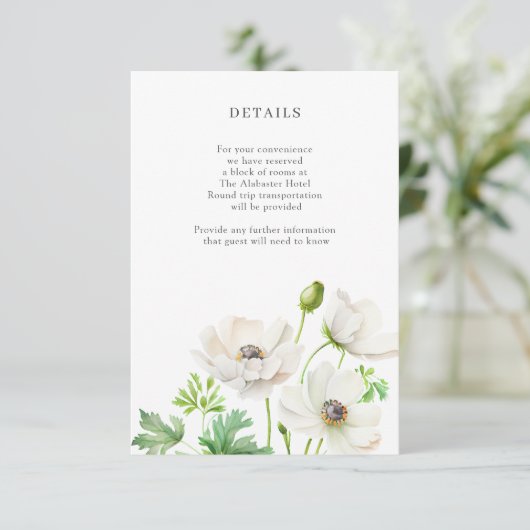 White Anemone Flower — Kaart behuizing (Staand voorkant)