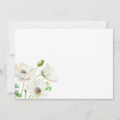 White Anemone Flower Wedding Invitation Kaart (Achterkant)
