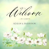 White Anemone Flower Welkom Raamsticker (Vel 3)