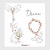 White Angel Feathers Key Sticker (Vel)