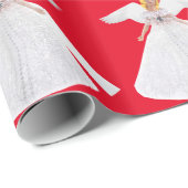 White Angel rood inpakpapier (Rol Hoek)